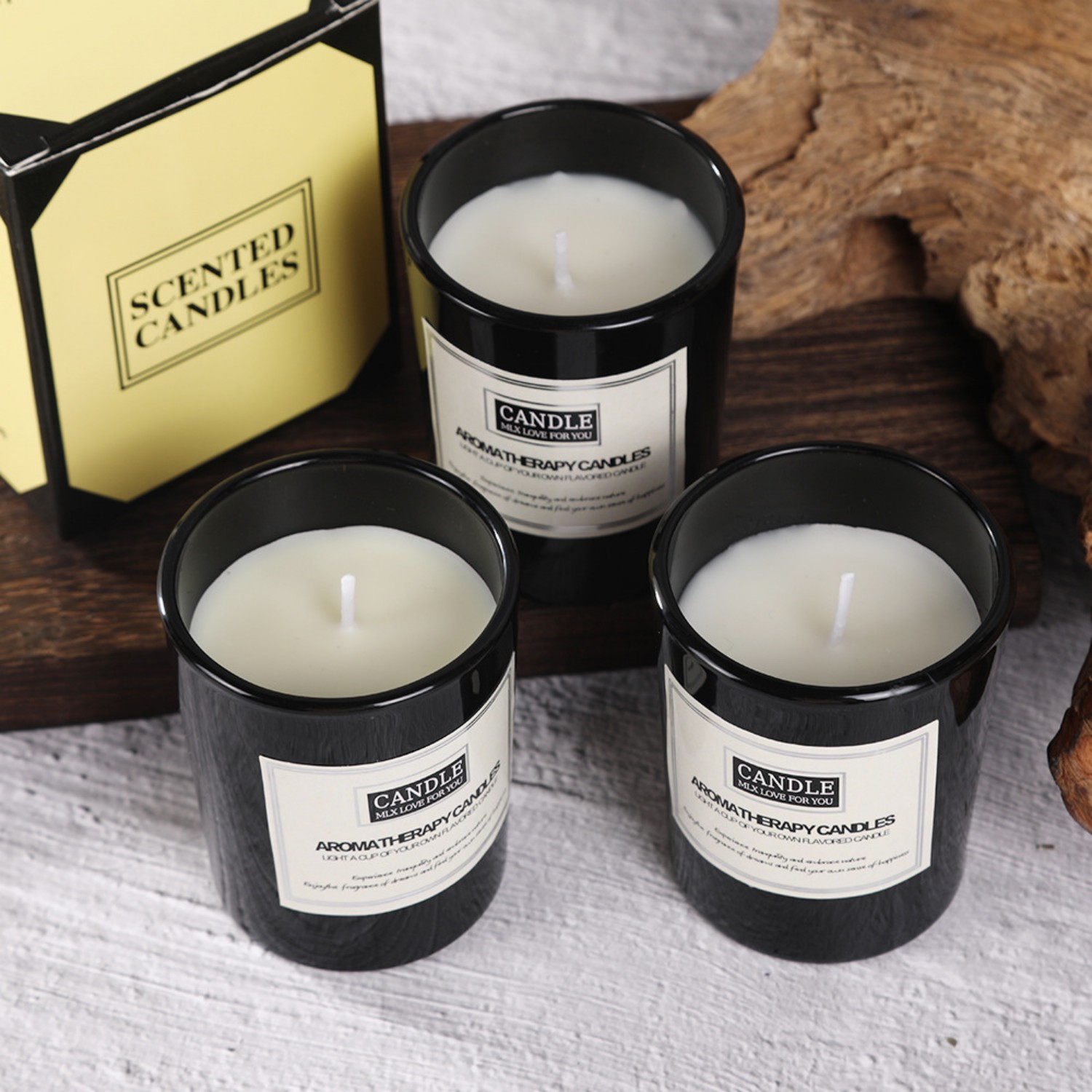 Candle Supplies Free Shipping - 1pc Matte Black Glass Cup Candle