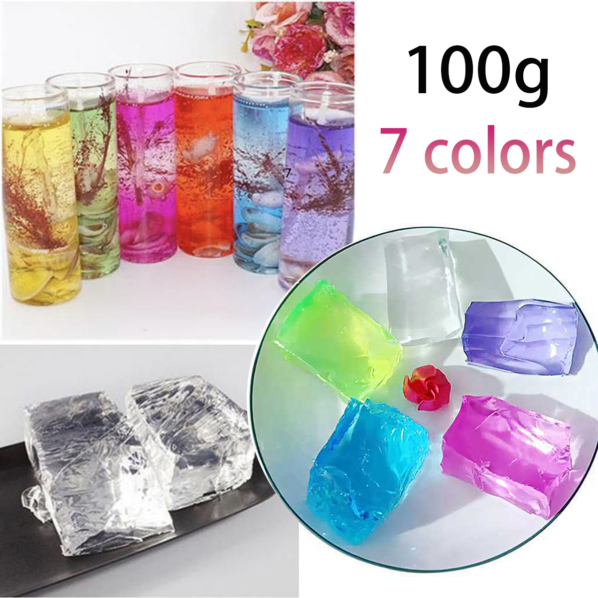 Candle Making Supplies Usa - 100G 7Colors Jelly Wax DIY Handmade