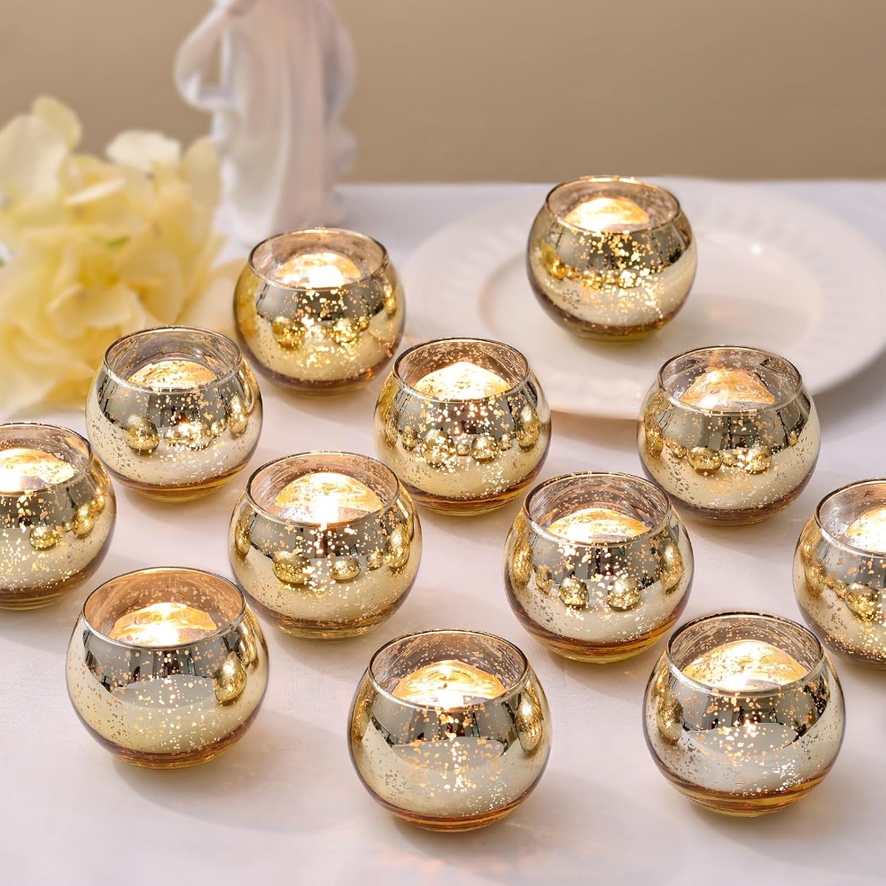 Candle Supplies Europe - 6/12Pcs Glass Candle Holders Bluk Wedding