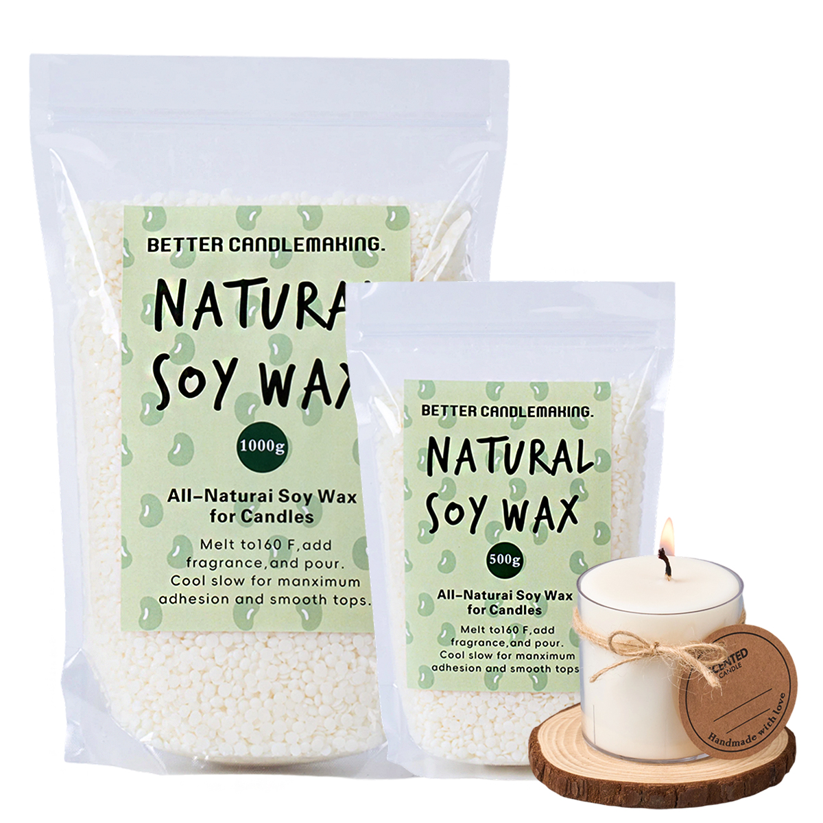 500g/1000g Natural Soy Wax DIY - Candle Making Supplies Usa recensione e prezzo
