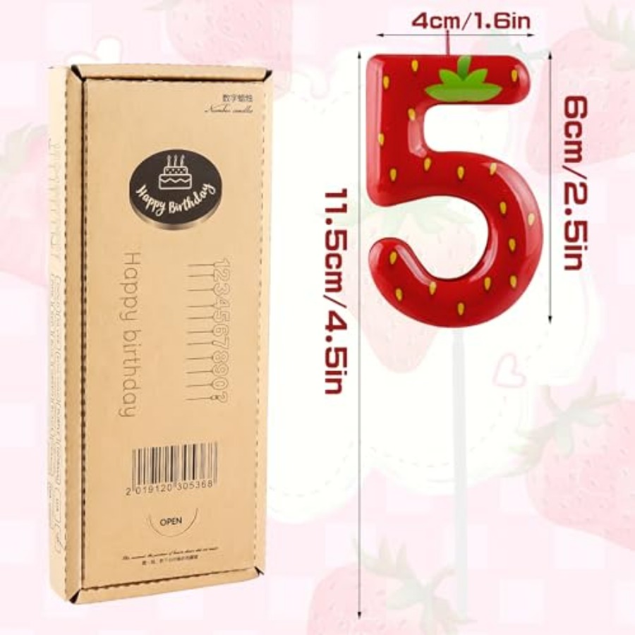 th Birthday Strawberry Candle, - Candle Supplies Free Shipping recensione e prezzo