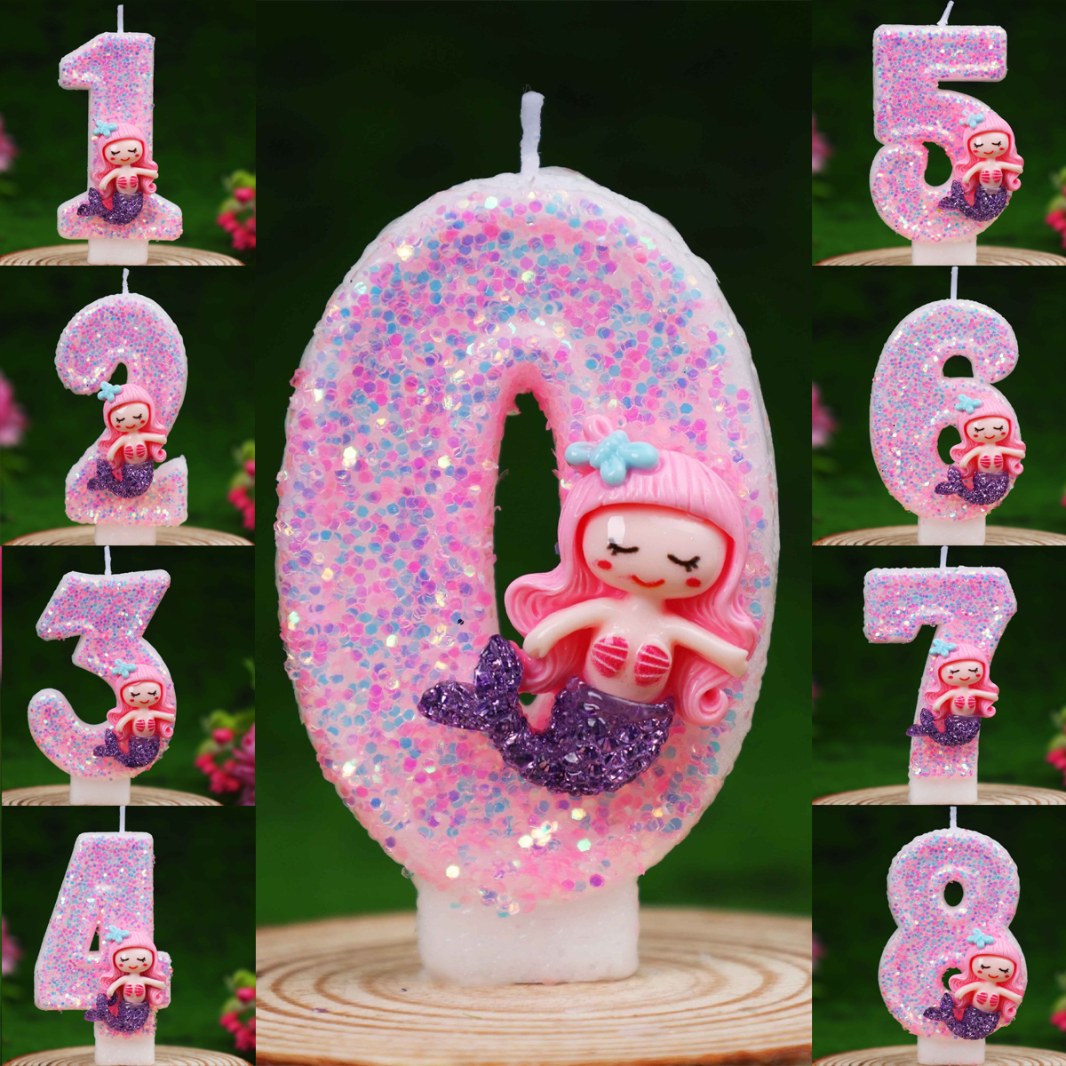 Creative Pink Mermaid 0-9 Digi - Candle Supplies Free Shipping recensione e prezzo