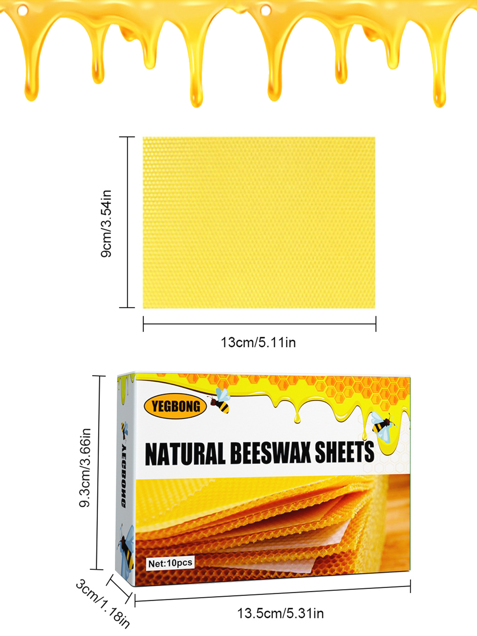 10Pcs Natural Honeycomb Bee Wa - Candle Making Supplies Usa recensione e prezzo