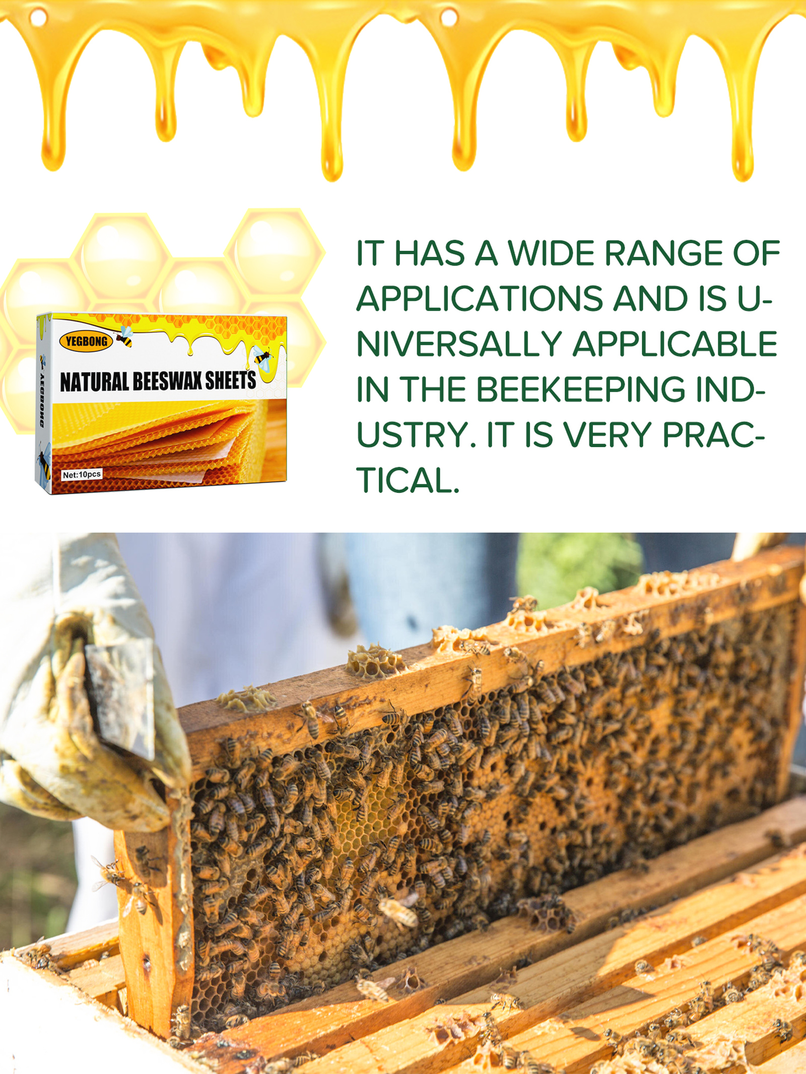 10Pcs Natural Honeycomb Bee Wa - Candle Making Supplies Usa recensione e prezzo