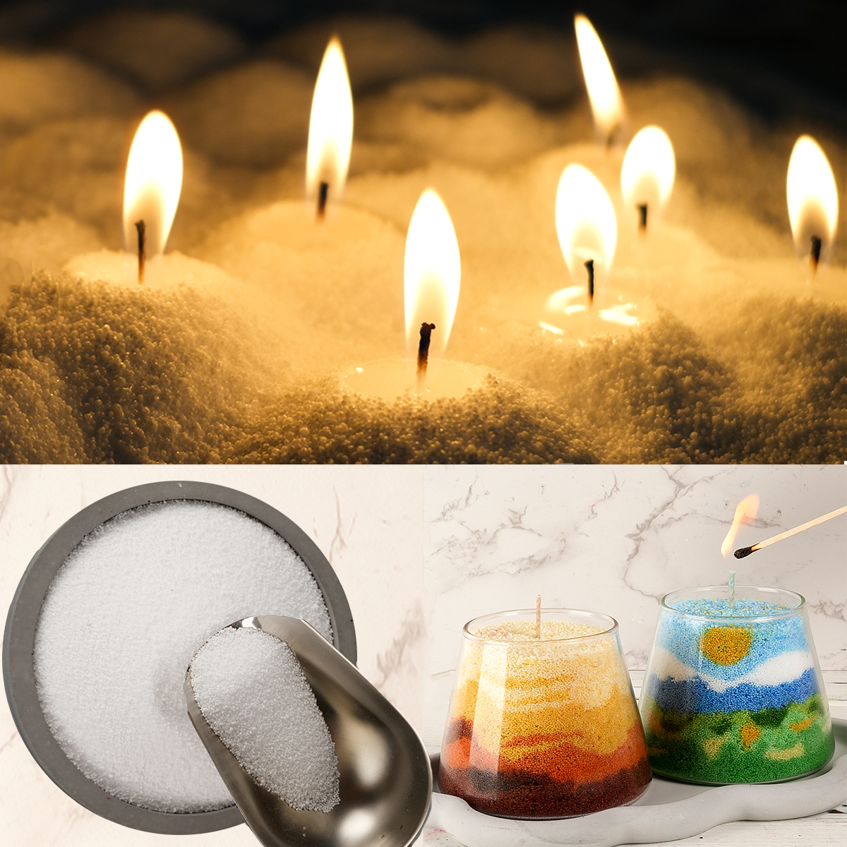 500g/1000g White Sand Wax Ice  - Candle Making Supplies Usa recensione e prezzo