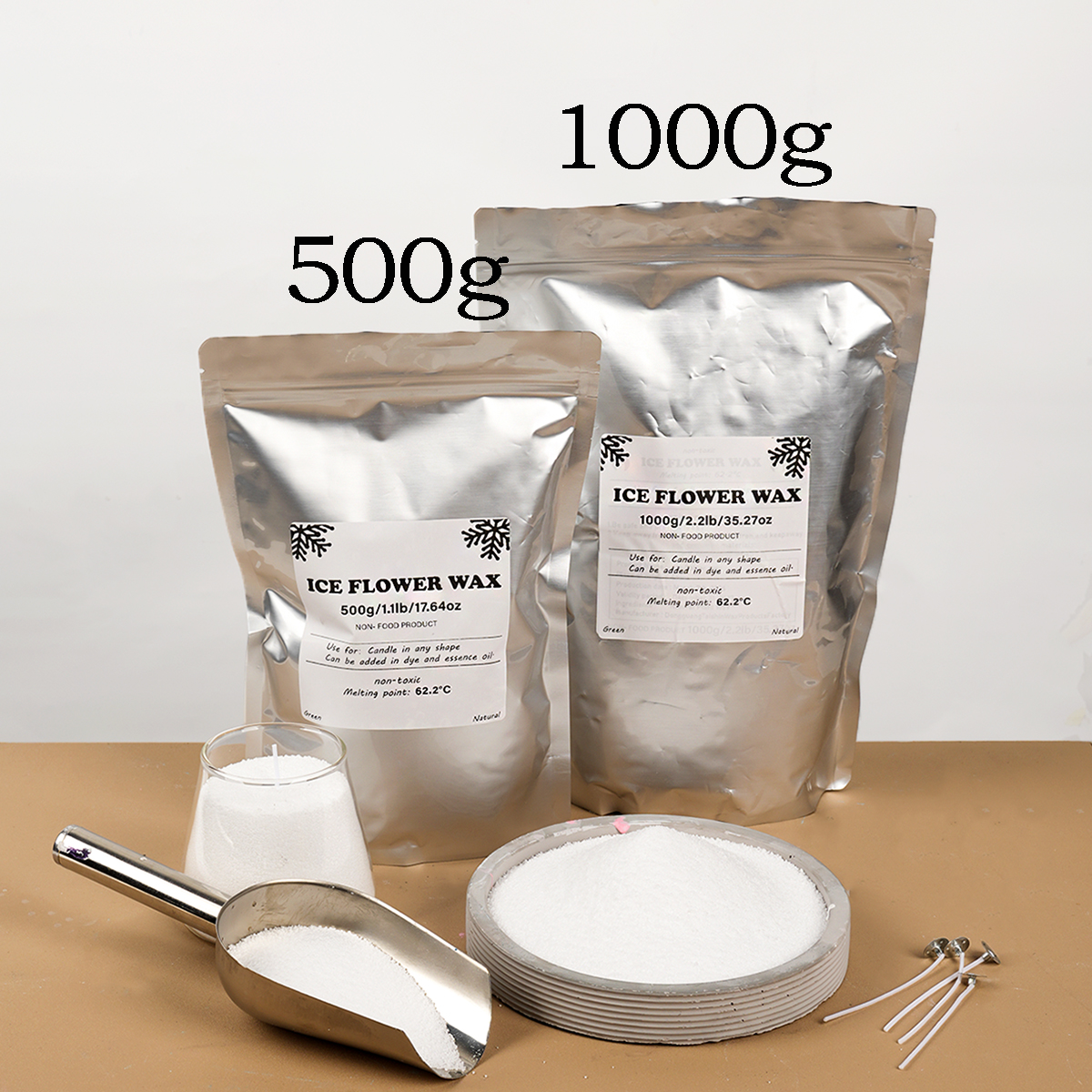 500g/1000g White Sand Wax Ice  - Candle Making Supplies Usa recensione e prezzo